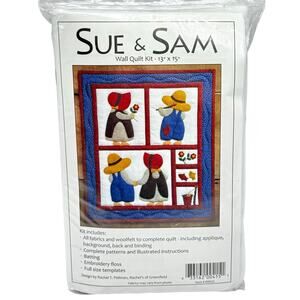 Wall Hanging Mini Quilt Kit with Fabric 13x15 Sunbonnet Sue Overall Sam Folk Art